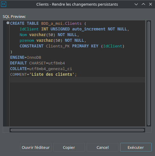 script auto DBeaver