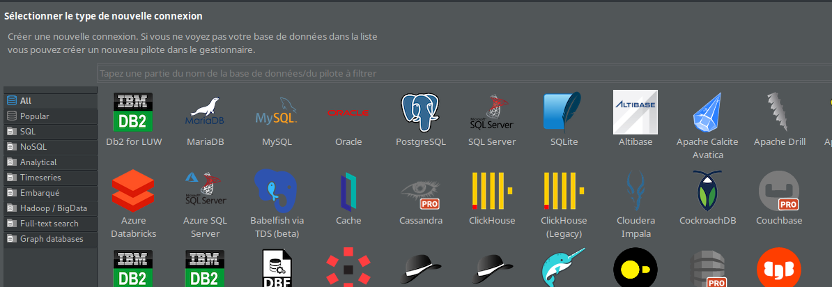 selection DBeaver