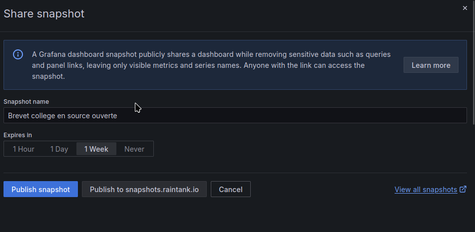config snapshot