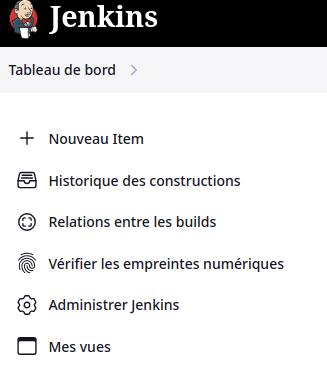 Jenkins menu